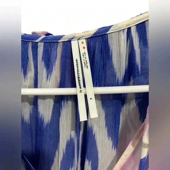 Anthropologie Marais Chiffon Maxi Dress Ruffled Tiers Sheer Tassel Beach Small - Picture 10 of 13